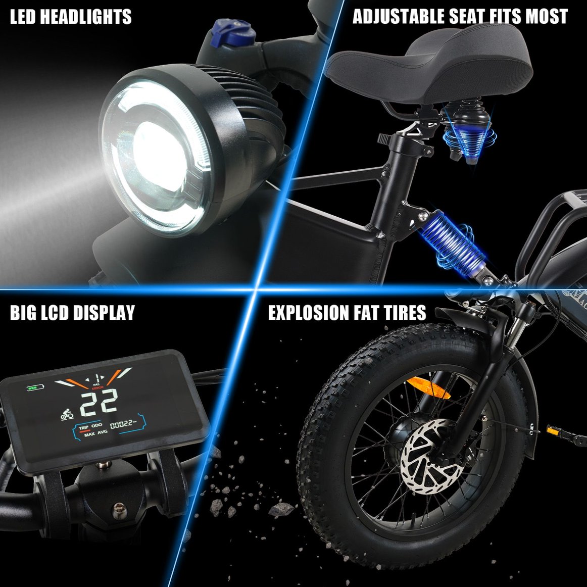 CMACEWHEEL RX20MAX New E-bike 750W*2 Powerful Dual motor Electric Bicycle 48V 18AH 20inch*4.0 Fat Tyre Foldable Ebike