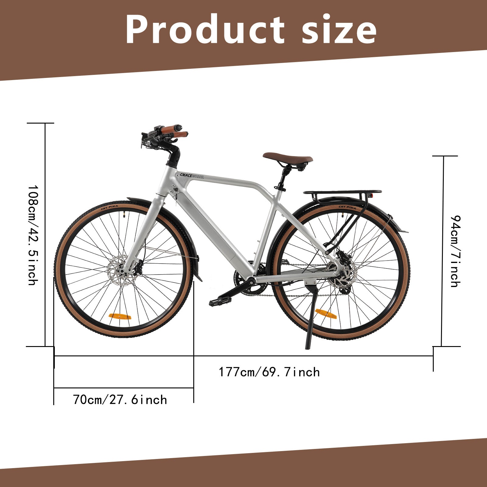 CMACEWHEEL F700-2 | Electric Bike Commuter E Bicycle