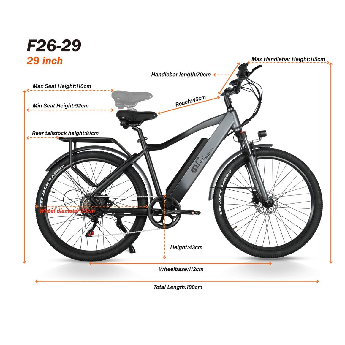 CMACEWHEEL F26 18AH 27/29 Inch | Electric Mountain Bike
