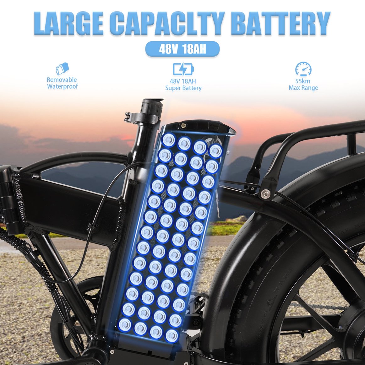 CMACEWHEEL GW20 750W 48V Elektrofahrrad 20 Zoll 4,0 Fat Tire Elektrofahrräder 17Ah Lithiumbatterie Power Elektrofahrrad Klappbares Mountainbike