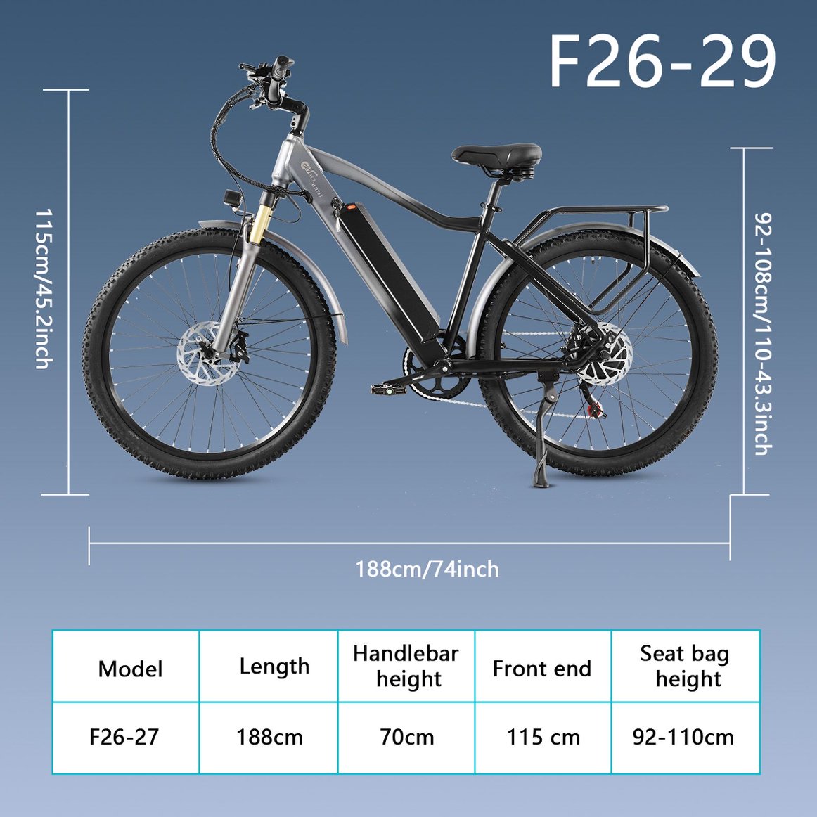 CMACEWHEEL F26 18AH 27/29 Inch | Electric Mountain Bike