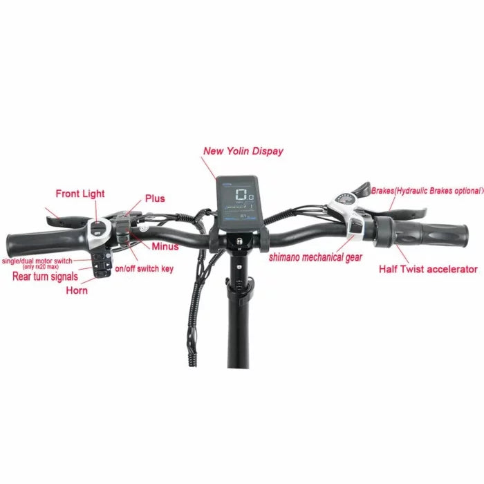 CMACEWHEEL RX20MAX 2023 nouveau vélo électrique 750W * 2 puissant vélo électrique à double moteur 48V 17AH 20 pouces * 4.0 gros pneu pliable Ebike