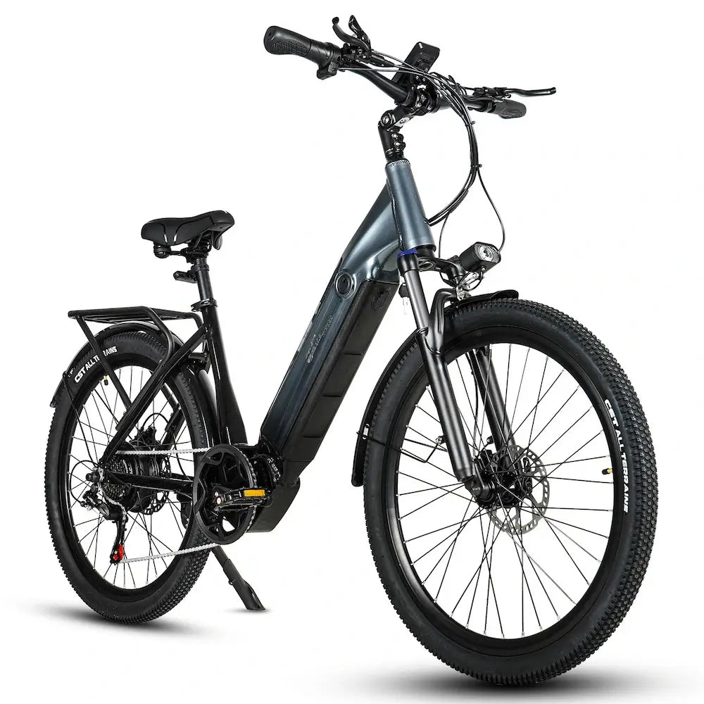 CMACEWHEEL L26 Moped Commuter E bicycle | 26Inch Powerful Step Through Electric Bike