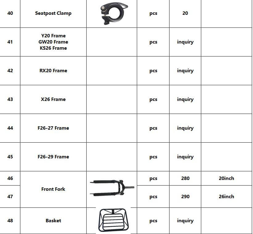 CMACEWHEEL – liste de pièces de partage pour vélos électriques, GW20 Y20 Rx20 KS26 RX20 Max M26 F26 X26, Kits améliorés, accessoires