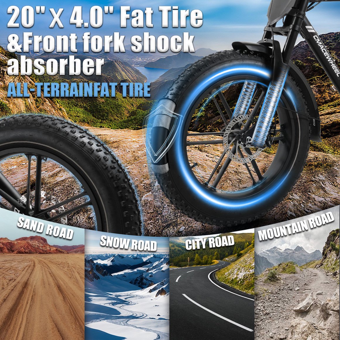 CMACEWHEEL K20 17Ah | Elektrofahrrad Adventure E Fahrrad 