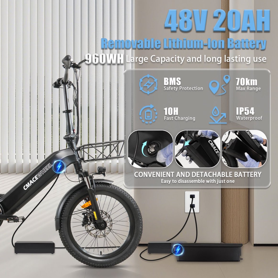 CMACEWHEEL HQ20 | Electric Bike Commuter E Bicycle
