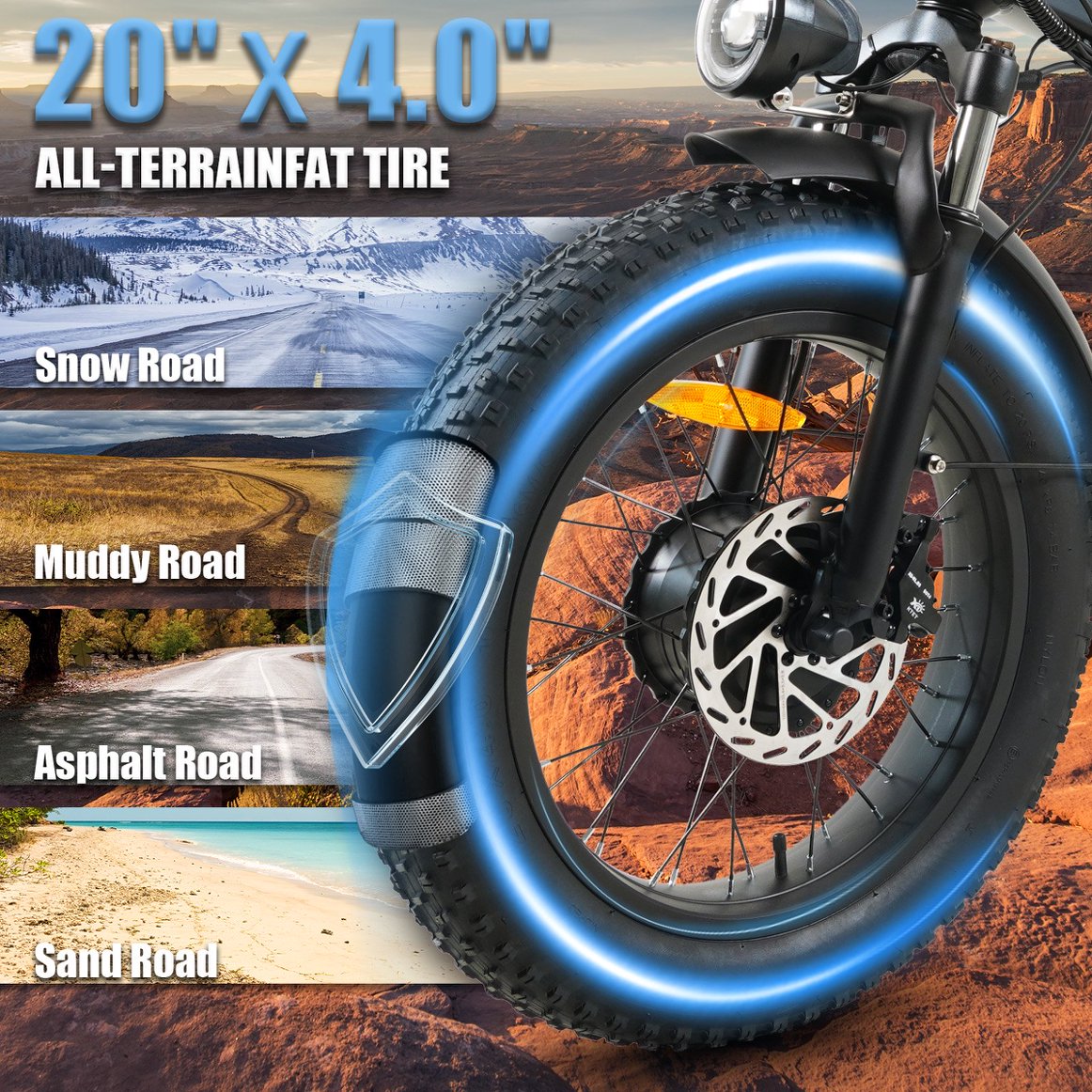 CMACEWHEEL RX20MAX  New E-bike 750W*2 Powerful Dual motor Electric Bicycle 48V 18AH 20inch*4.0 Fat Tyre Foldable Ebike