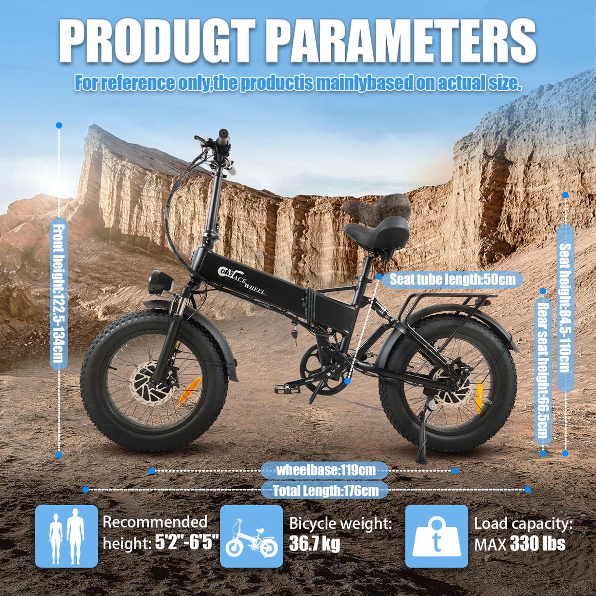 CMACEWHEEL RX20MAX  New E-bike 750W*2 Powerful Dual motor Electric Bicycle 48V 18AH 20inch*4.0 Fat Tyre Foldable Ebike